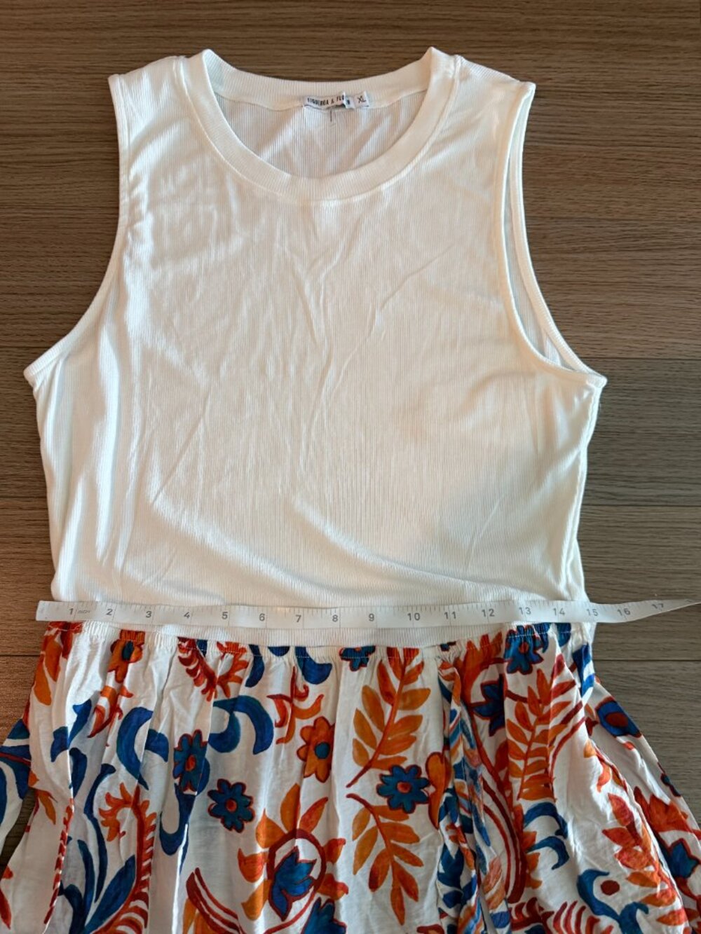 Boho Floral High Low Maxi Sleeveless Dress Tie Waist Tag XL Fits Medium NEW - Picture 8 of 11